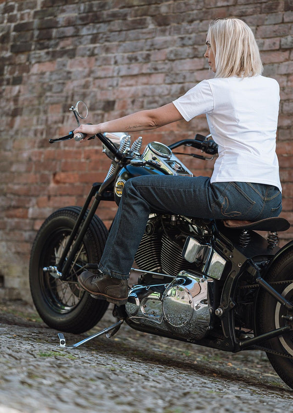 Dames Taranis Elite  enkellaagse motorjeans met AAA-rating in indigo Roadskin Europe