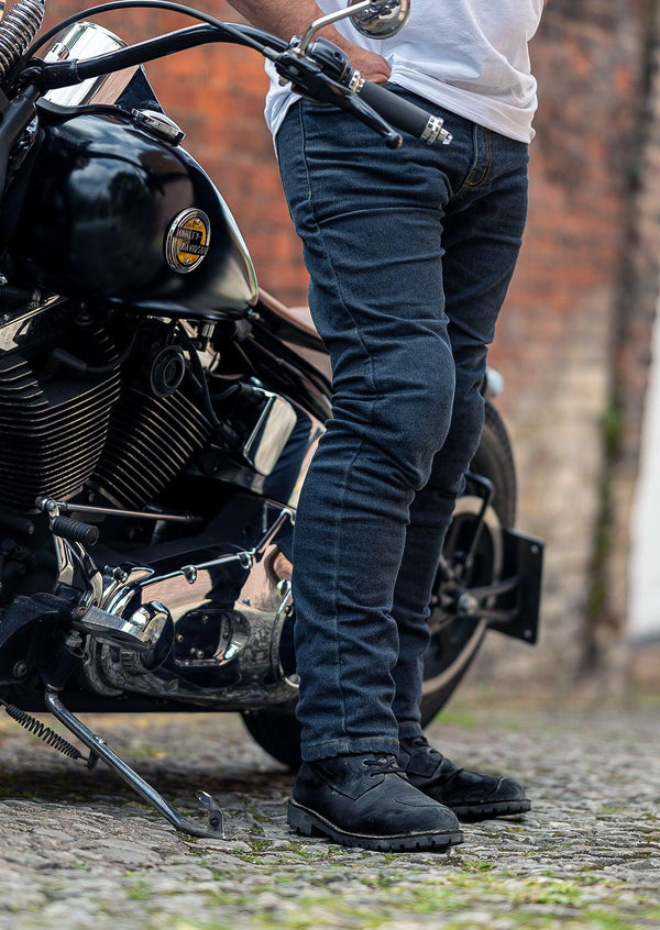 Heren Taranis Elite enkellaagse motorjeans met AAA-rating in indigo Roadskin Europe